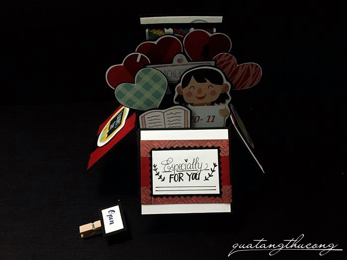 Thiệp hộp 3D Teacher's day mẫu 1